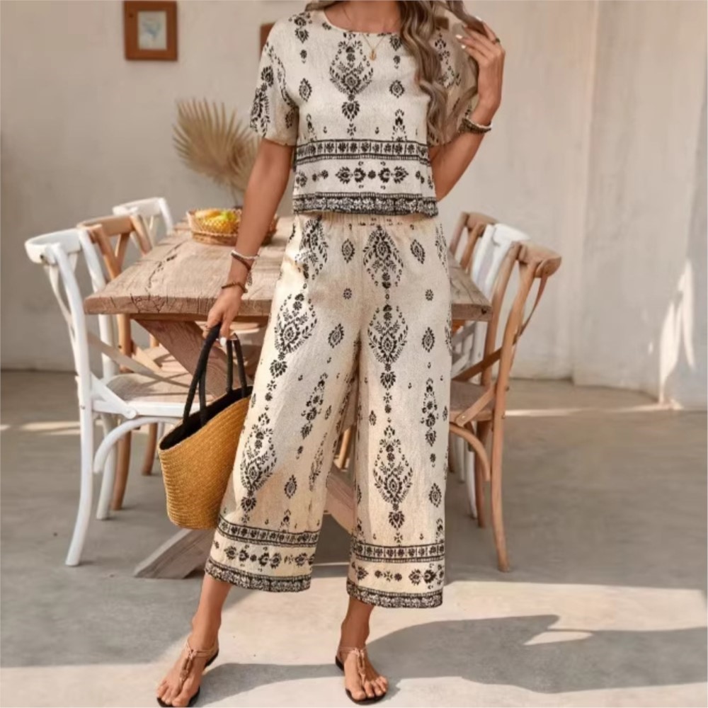New Ethnic Fashion - Fashion Ethnic Retro Printed Short-sleeved Women's