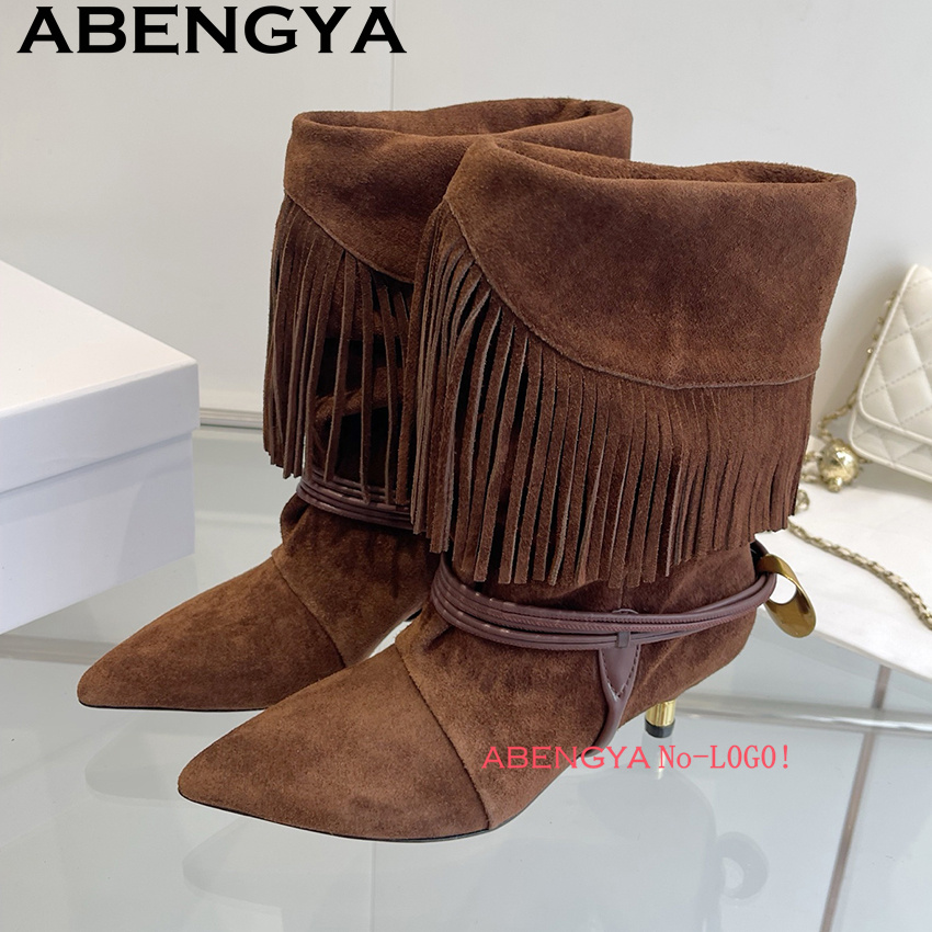 Suede Leather Edge Tassel Desi - Ethnic Fashion Design review and price