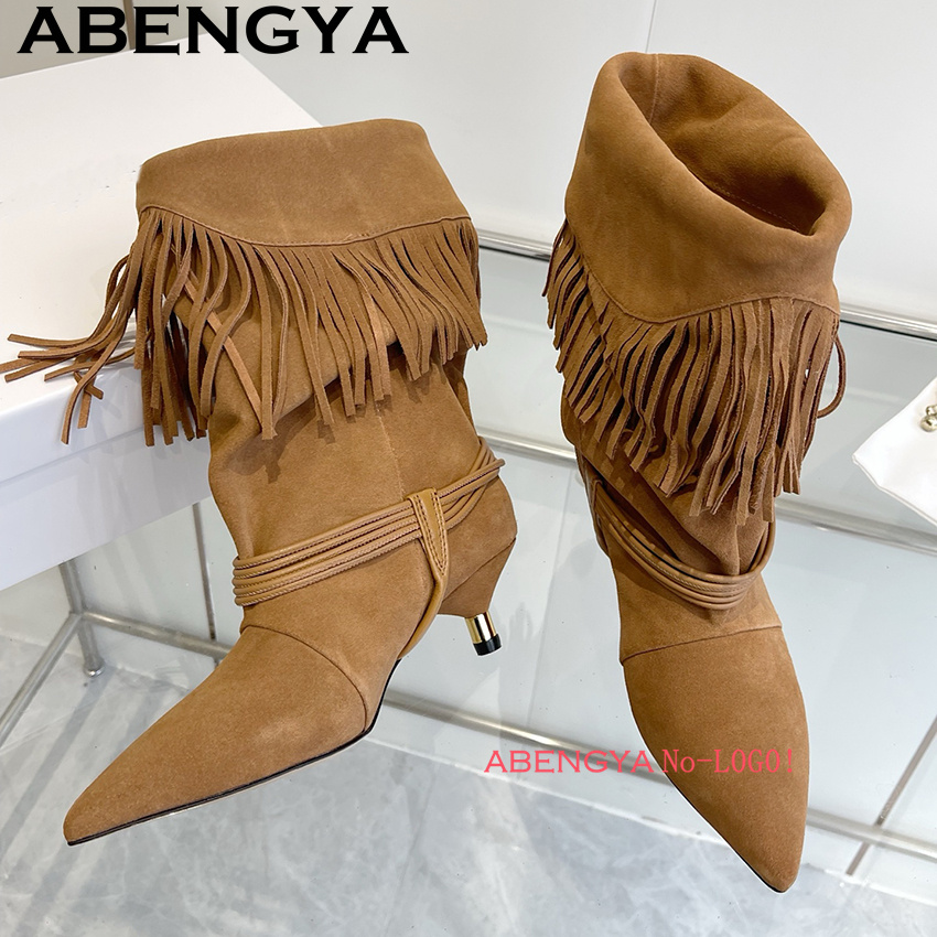 Suede Leather Edge Tassel Desi - Ethnic Fashion Design review and price