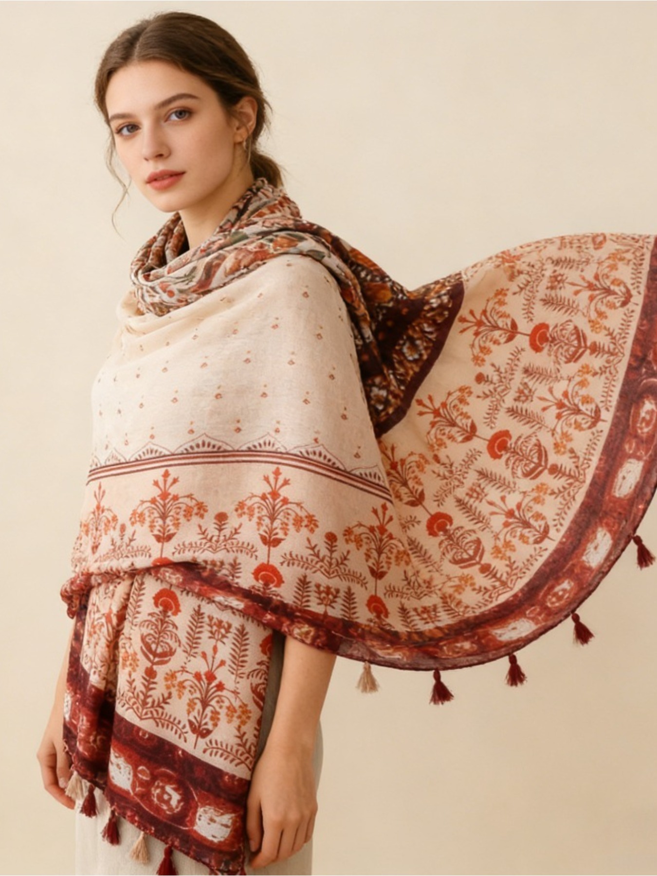 1Pc French retro printing atmo - Go Ethnic Fashion review and price