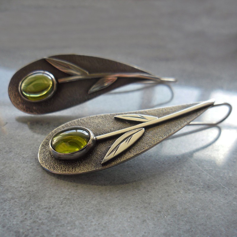 Vintage Plant Leaf Olive Green - Ethnic Fashion India review and price